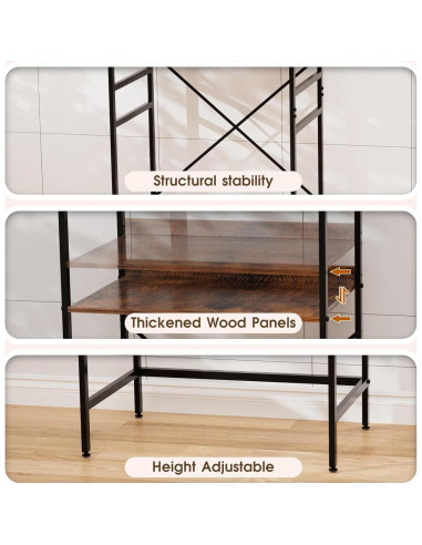 Estante Ajustable para Mini Nevera QieerHior 2 Niveles Marrón