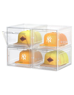 Caja Organizadora de Sombreros SCAVATA, 4 Paquete, Transparente