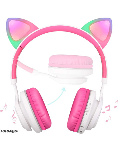 Auriculares Bluetooth Riwbox CT-7 Inalámbricos Niños con Luz LED