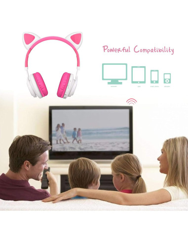 Auriculares Bluetooth Riwbox CT-7 Inalámbricos Niños con Luz LED