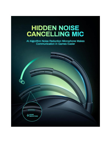 Auriculares Gaming Inalámbricos KOFIRE UG-06 con Micrófono, 65h Batería, RGB