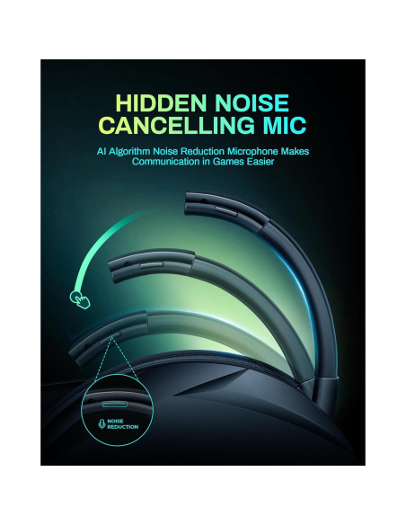 Auriculares Gaming Inalámbricos KOFIRE UG-06 con Micrófono, 65h Batería, RGB