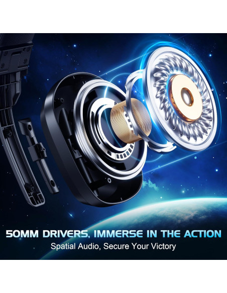 Auriculares Gaming con Cable HW11 - Negro, Cancelación de Ruido