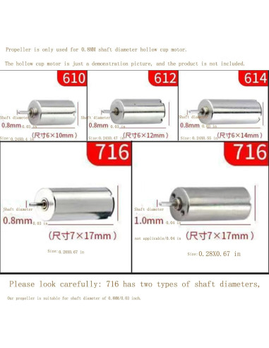 Hélices Mini para Quadcopter Wurenji 35mm - 20 Piezas