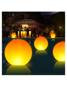 Luces Flotantes LED Solar LanPool 14" IP68 para Piscina