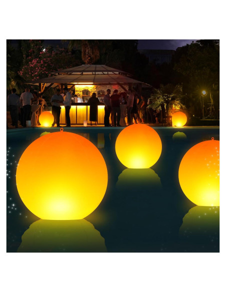 Luces Flotantes LED Solar LanPool 14" IP68 para Piscina