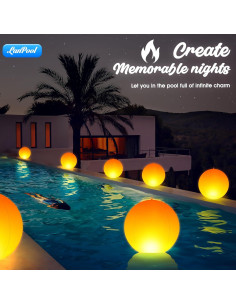 Luces Flotantes LED Solar LanPool 14" IP68 para Piscina 2