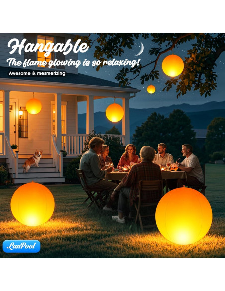 Luces Flotantes LED Solar LanPool 14" IP68 para Piscina