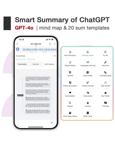 Grabadora de Voz Chime note Chime02YSG, 64GB, AI, Gris 2
