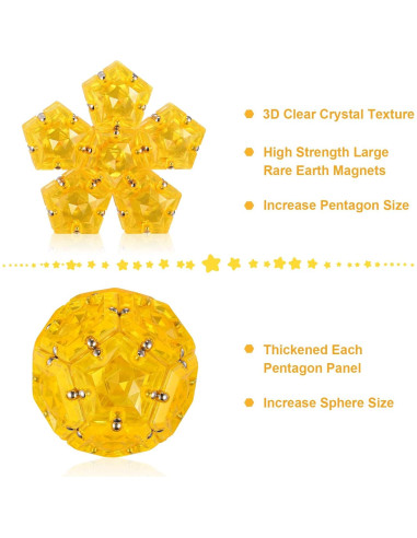 Esfera Magnética Fidget RoomyRoc - Set 12 Piezas Naranja