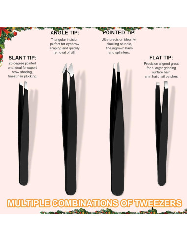 Juego de Pinzas Yougai 9 Piezas Acero Inoxidable con Estuche