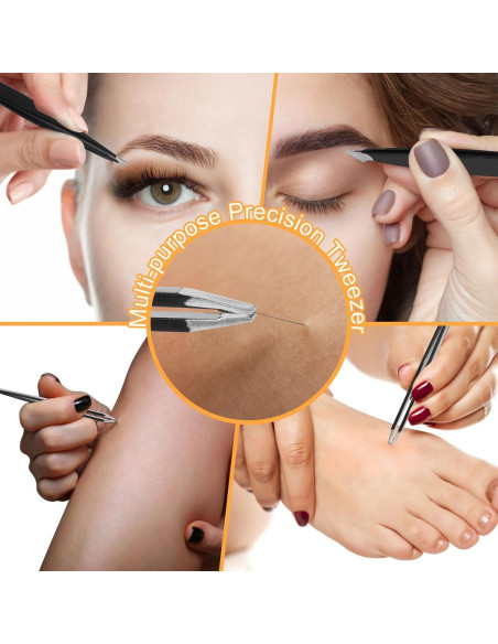 Juego de Pinzas Yougai 9 Piezas Acero Inoxidable con Estuche