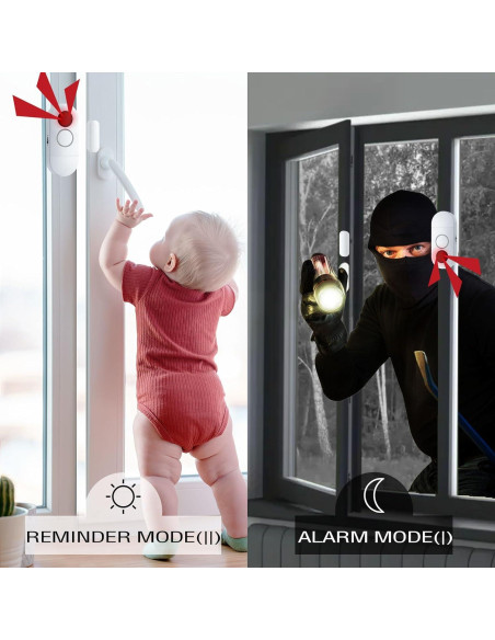 Alarma de Puerta y Ventana Zabree 120DB - Paquete de 4