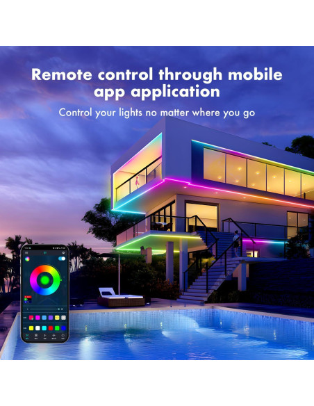 Tira LED RGB 5m ATHONO, Impermeable IP67, Sincronización Música