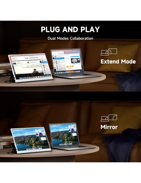 Monitor Portátil AYY 15.6" FHD USB-C/HDMI - Pantalla Blanca