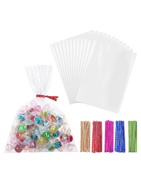 Bolsas de Regalo Claras Woric 150PCS 12.7x17.8cm con Lazos