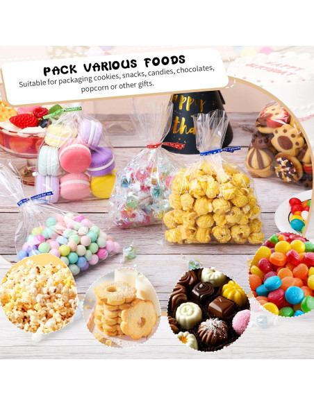 Bolsas de Regalo Claras Woric 150PCS 12.7x17.8cm con Lazos