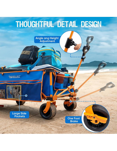 Carro de Playa Plegable Old Bahama Bay 140 cm - 181 kg