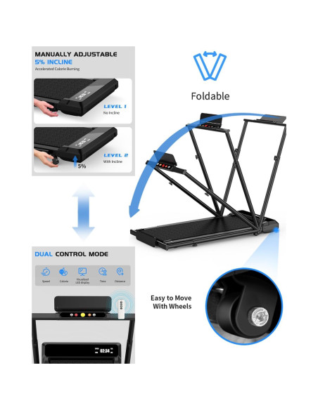 Caminadora Plegable Ueadcm EC7B-XJ-VC-2 2.5 HP con Control Remoto