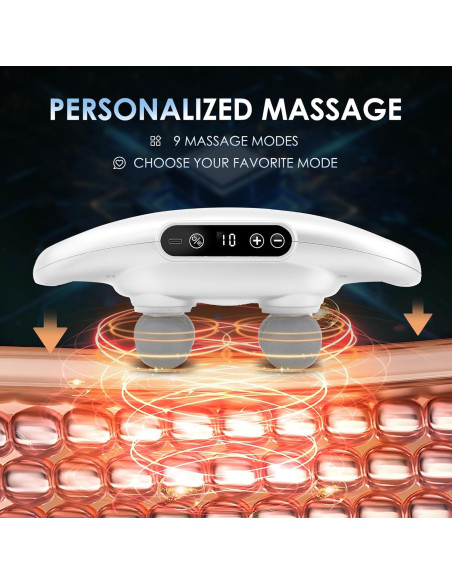 Pistola de Masaje Eléctrica APXPF Blanca - 9 Niveles y Modos