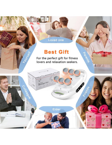 Pistola de Masaje Eléctrica APXPF Blanca - 9 Niveles y Modos