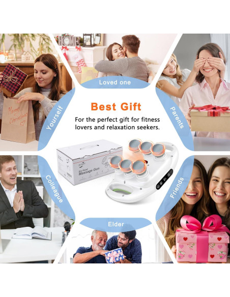 Pistola de Masaje Eléctrica APXPF Blanca - 9 Niveles y Modos