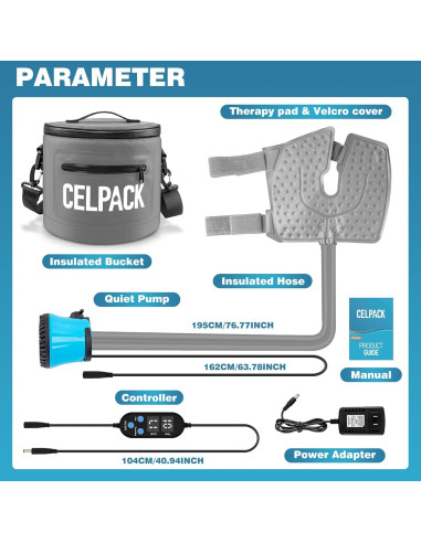 Máquina de Terapia de Hielo Celpack, Portátil, 2m Manguera