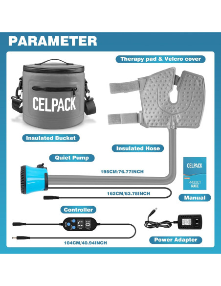 Máquina de Terapia de Hielo Celpack, Portátil, 2m Manguera