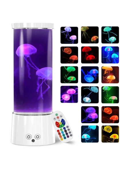 Lámpara de Medusa FBSPORT 33cm, Acuario Nocturno LED 17 Colores