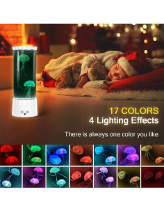 Lámpara de Medusa FBSPORT 33cm, Acuario Nocturno LED 17 Colores 2