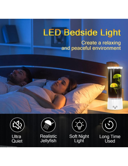 Lámpara de Medusa FBSPORT 33cm, Acuario Nocturno LED 17 Colores