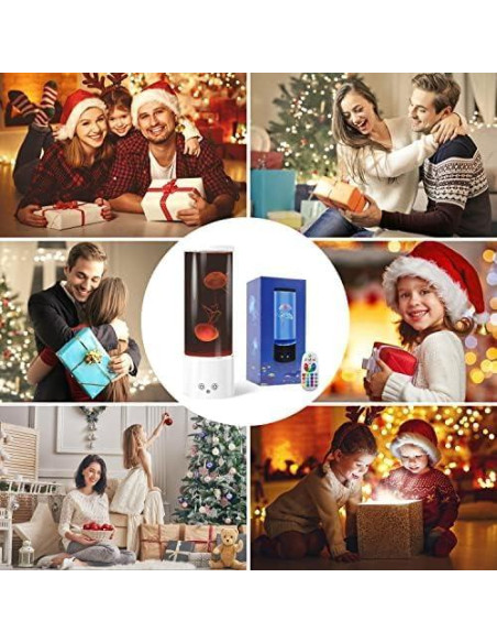 Lámpara de Medusa FBSPORT 33cm, Acuario Nocturno LED 17 Colores