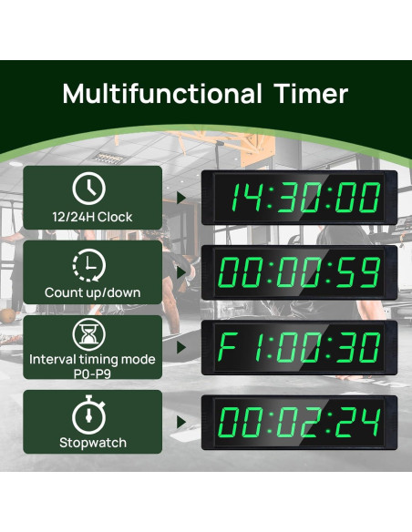 Reloj Digital de Gimnasio YZ con Control Remoto y Temporizador