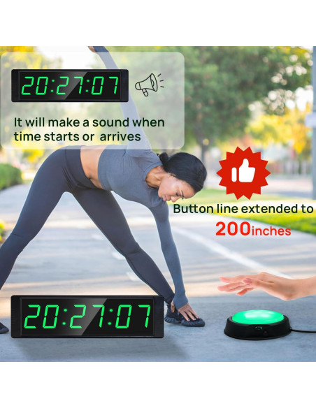 Reloj Digital de Gimnasio YZ con Control Remoto y Temporizador