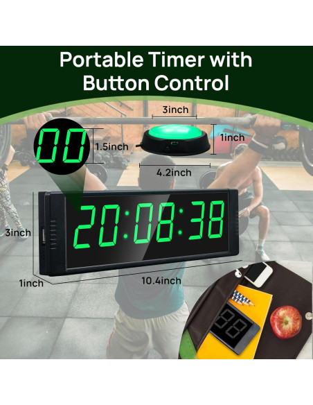 Reloj Digital de Gimnasio YZ con Control Remoto y Temporizador