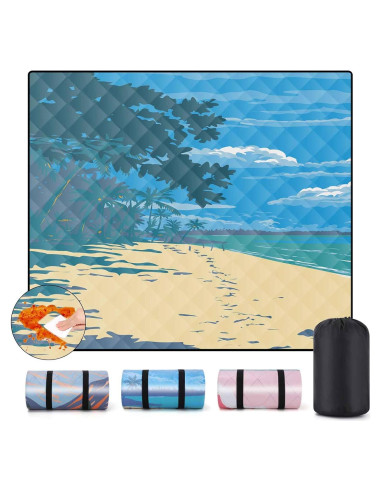 Manta de Picnic XL MemKiya 152x203 cm Impermeable Playa Azul