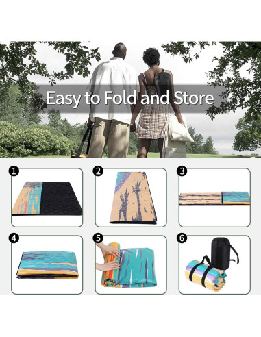 Manta de Picnic XL MemKiya 152x203 cm Impermeable Playa Azul