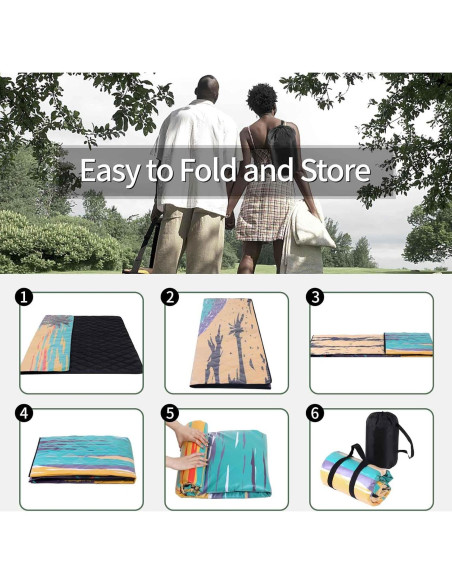 Manta de Picnic XL MemKiya 152x203 cm Impermeable Playa Azul