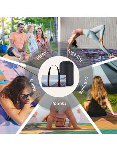 Manta de Picnic XL MemKiya 152x203 cm Impermeable Playa Azul