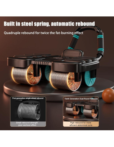 Rueda Abdominal POYIPI 2025 con Soporte para Codos - 4 Ruedas