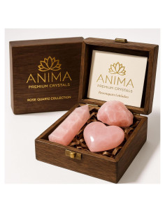 Conjunto de Cristales de Cuarzo Rosa Anima - Amor y Sanación