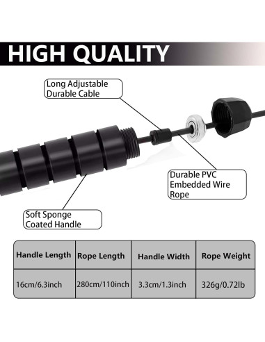 Cuerda de Salto con Peso Ajustable Goonidy 2.74m para Fitness