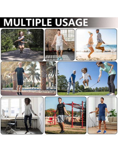 Cuerda de Salto con Peso Ajustable Goonidy 2.74m para Fitness