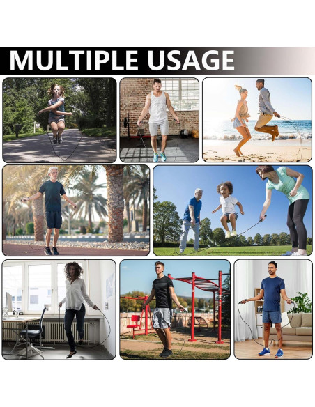 Cuerda de Salto con Peso Ajustable Goonidy 2.74m para Fitness