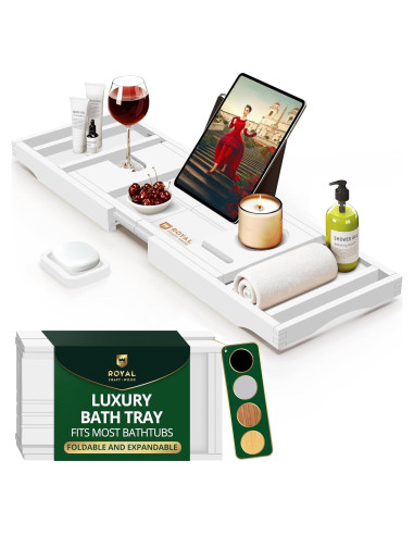 Bandeja de Baño Plegable Royal Craft Wood - Bambú Blanco 109 cm