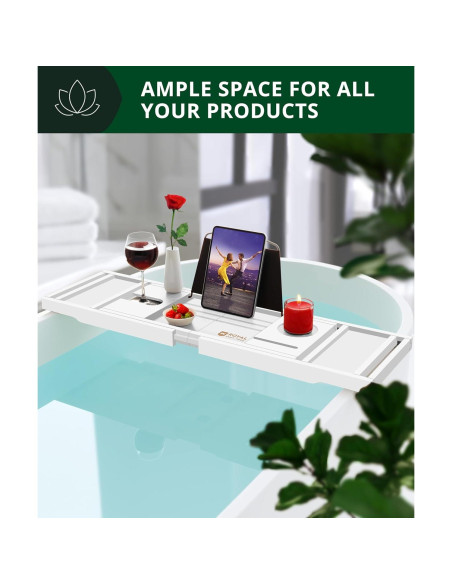 Bandeja de Baño Plegable Royal Craft Wood - Bambú Blanco 109 cm