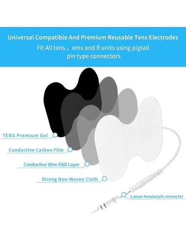 PADS de Reemplazo TENS Melede - 10 Electrodos Extra Grandes