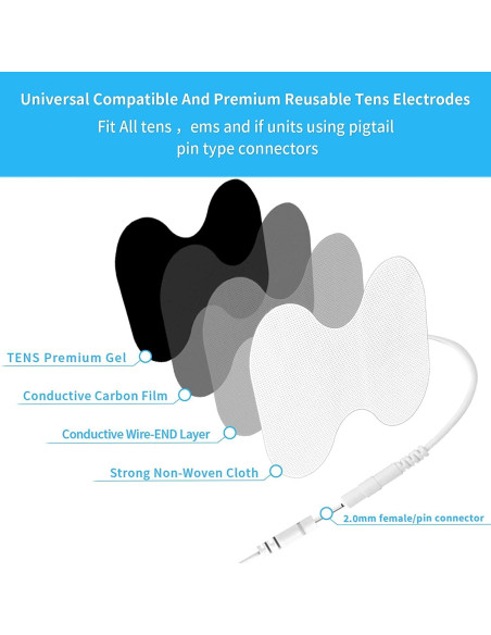 PADS de Reemplazo TENS Melede - 10 Electrodos Extra Grandes