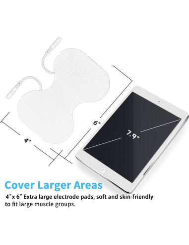 PADS de Reemplazo TENS Melede - 10 Electrodos Extra Grandes