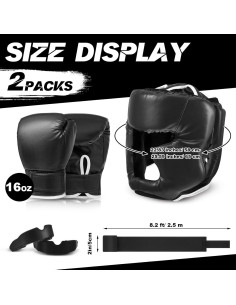 Set de Boxeo Kanayu 14 Pcs Guantes, Casco y Protectores 2
